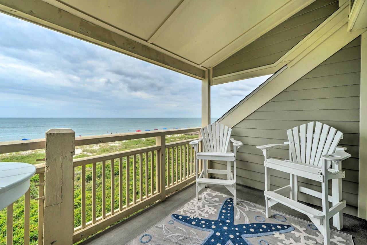 Beachfront Condo With Unobstructed Ocean Views! Oak Island Eksteriør billede