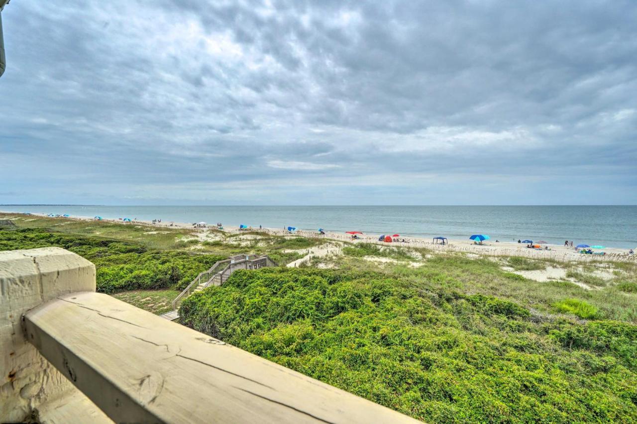 Beachfront Condo With Unobstructed Ocean Views! Oak Island Eksteriør billede