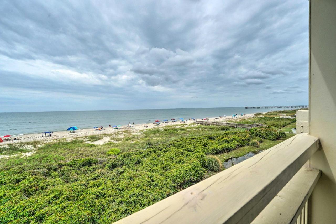 Beachfront Condo With Unobstructed Ocean Views! Oak Island Eksteriør billede